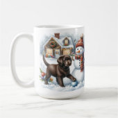 Labrador Retriever Puppy Dog Holiday Snowman Kaffeetasse (Links)