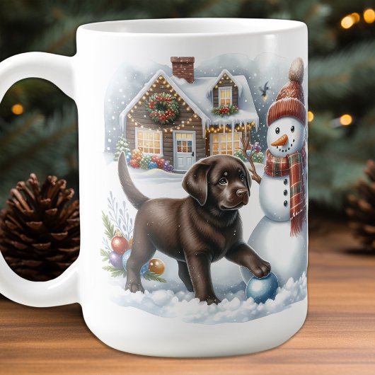 Labrador Retriever Puppy Dog Holiday Snowman Kaffeetasse