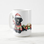 Labrador Retriever Puppy Dog Snowman Weihnachten Kaffeetasse (Vorderseite Links)