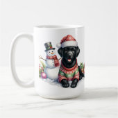 Labrador Retriever Puppy Dog Snowman Weihnachten Kaffeetasse (Links)