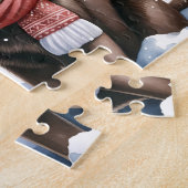 Labrador Retriever Puppy Dog Snowman Weihnachten Puzzle (Seite)