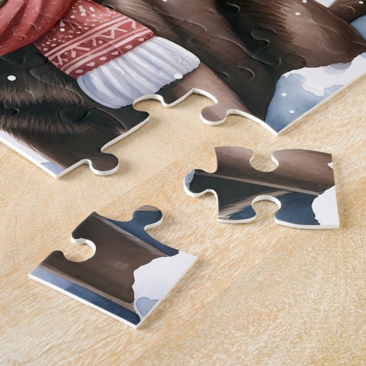 Labrador Retriever Puppy Dog Snowman Weihnachten Puzzle (Seite)