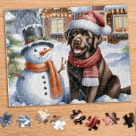 Labrador Retriever Puppy Dog Snowman Weihnachten Puzzle<br><div class="desc">Suchen Sie nach einer lustigen und interessanten Aktivität, die Sie mit Ihrer Familie in dieser Ferienzeit teilen können? Schauen Sie sich nur unsere Puzzle-Kollektion mit spielerischen Labrador Retrievers an! Als Hundeliebhaber werden Sie die Vielfalt unserer Designs verehren, darunter niedliche und kuschelige Welpen, liebenswerte Gelb-, Schokolade- und Schwarze-Labradore, und sogar Szenen...</div>