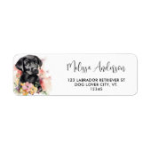 Labrador Retriever Puppy Dove Floral Rücksendeadre (Vorne)
