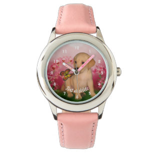 Labrador Retriever Puppy Fantasy Art Personalisier Armbanduhr