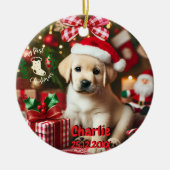 Labrador Retriever Puppy mein erstes Weihnachten Keramik Ornament (Vorne)