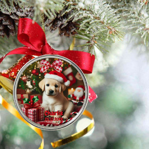Labrador Retriever Puppy mein erstes Weihnachten Ornament Aus Metall