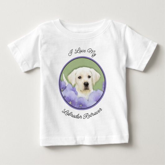 Labrador Retriever Puppy Painting Original Dog Art Baby T-shirt (Vorderseite)