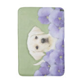 Labrador Retriever Puppy Painting Original Dog Art Badematte (Vorderseite Vertikal)