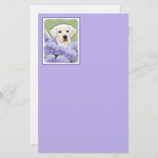 Labrador Retriever Puppy Painting Original Dog Art Briefpapier (Vorne/Hinten)