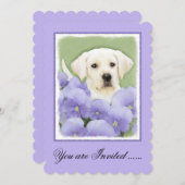 Labrador Retriever Puppy Painting Original Dog Art Einladung (Vorne/Hinten)