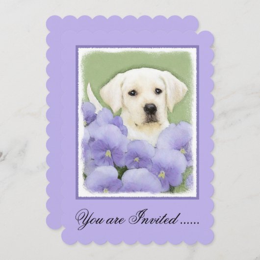 Labrador Retriever Puppy Painting Original Dog Art Einladung (Vorne/Hinten)