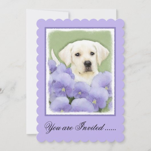 Labrador Retriever Puppy Painting Original Dog Art Einladung (Vorderseite)