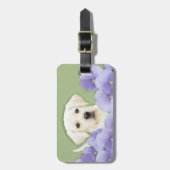 Labrador Retriever Puppy Painting Original Dog Art Gepäckanhänger (Vorderseite vertikal)