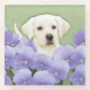 Labrador Retriever Puppy Painting Original Dog Art Glasuntersetzer