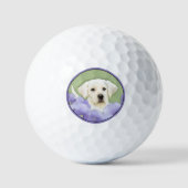 Labrador Retriever Puppy Painting Original Dog Art Golfball (Vorderseite)