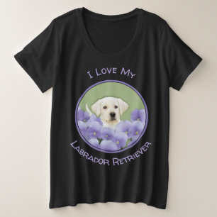 Labrador Retriever Puppy Painting Original Dog Art Große Größe T-Shirt