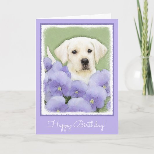 Labrador Retriever Puppy Painting Original Dog Art Karte (Vorderseite)