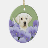 Labrador Retriever Puppy Painting Original Dog Art Keramik Ornament (Rechts)