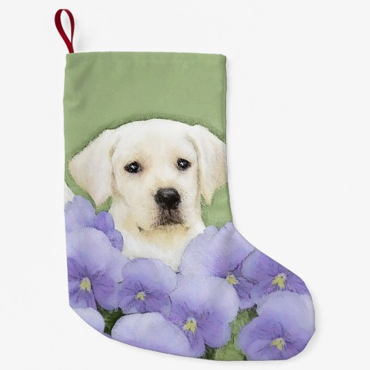 Labrador Retriever Puppy Painting Original Dog Art Kleiner Weihnachtsstrumpf (Vorderseite)