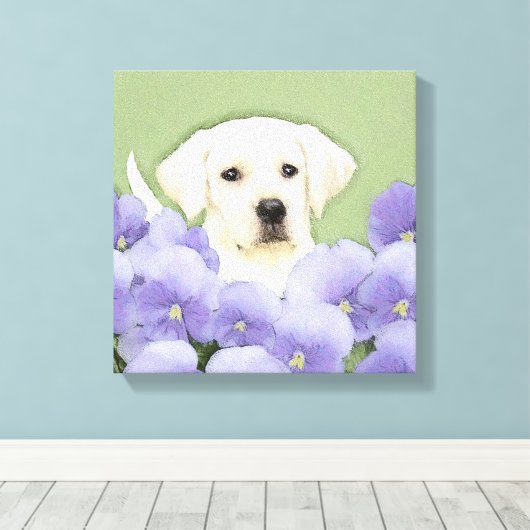 Labrador Retriever Puppy Painting Original Dog Art Leinwanddruck (Insitu (Holzboden))