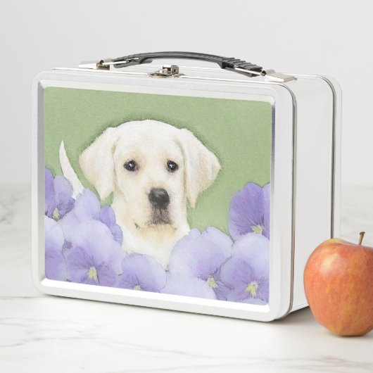 Labrador Retriever Puppy Painting Original Dog Art Metall Brotdose (Beispiel)