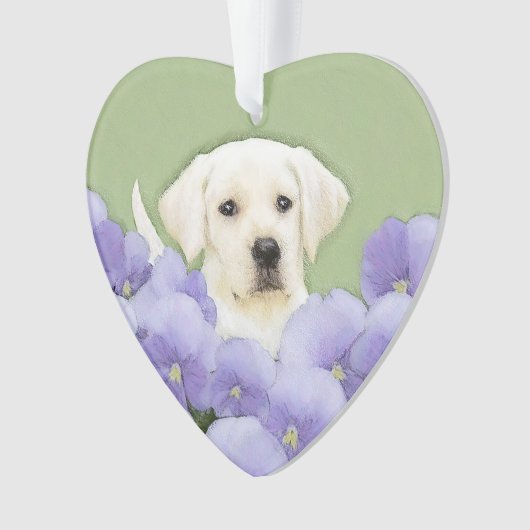 Labrador Retriever Puppy Painting Original Dog Art Ornament (Vorderseite)