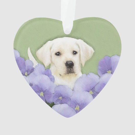 Labrador Retriever Puppy Painting Original Dog Art Ornament (Rückseite)