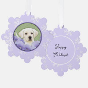 Labrador Retriever Puppy Painting Original Dog Art Ornament Karte