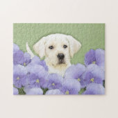 Labrador Retriever Puppy Painting Original Dog Art Puzzle (Horizontal)