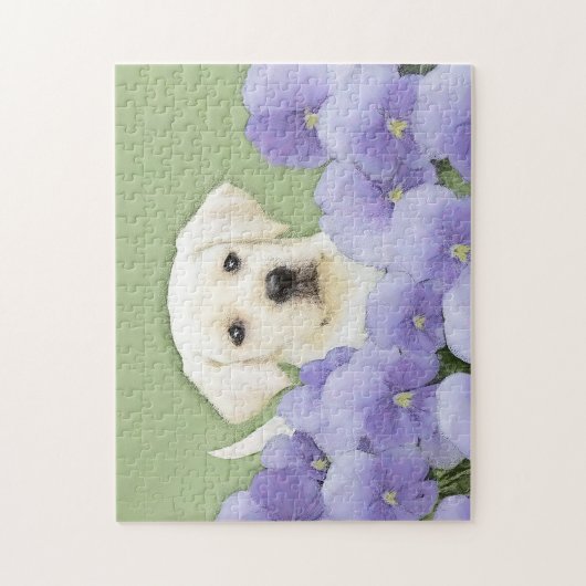 Labrador Retriever Puppy Painting Original Dog Art Puzzle (Vertikal)