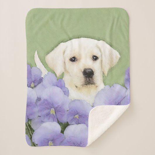 Labrador Retriever Puppy Painting Original Dog Art Sherpadecke (Vorderseite)