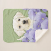 Labrador Retriever Puppy Painting Original Dog Art Sherpadecke (Vorderseite (Horizontal))