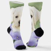 Labrador Retriever Puppy Painting Original Dog Art Socken (Gewinkelt)