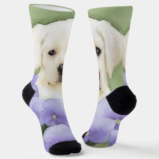 Labrador Retriever Puppy Painting Original Dog Art Socken (Gewinkelt)