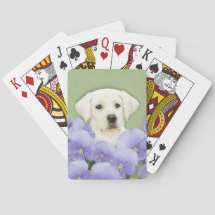 Labrador Retriever Puppy Painting Original Dog Art Spielkarten
