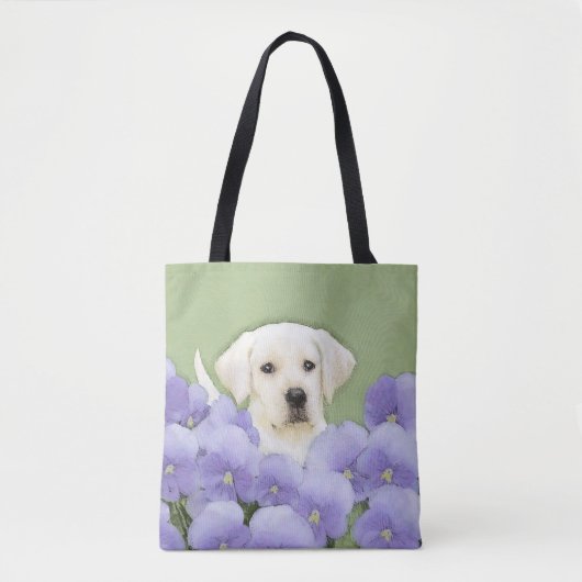 Labrador Retriever Puppy Painting Original Dog Art Tasche (Vorderseite)