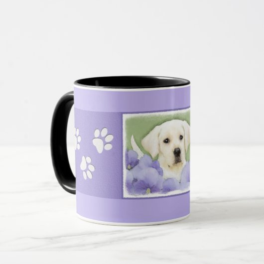 Labrador Retriever Puppy Painting Original Dog Art Tasse (Vorderseite Links)