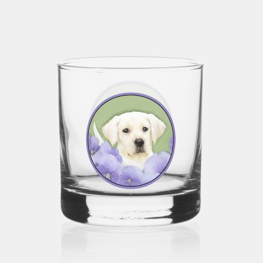 Labrador Retriever Puppy Painting Original Dog Art Whiskyglas (Vorderseite)