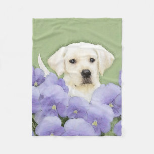 Labrador Retriever Puppy Painting Original Hunde A Fleecedecke