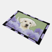 Labrador Retriever Puppy Painting Original Hunde A Fußmatte (Schrägansicht)