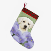 Labrador Retriever Puppy Painting Original Hunde A Kleiner Weihnachtsstrumpf (Vorderansicht (hängend))