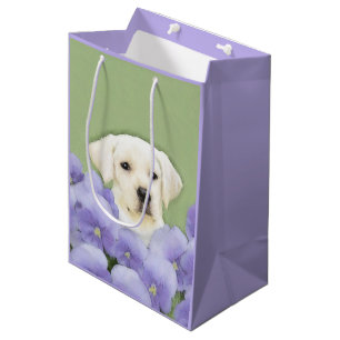 Labrador Retriever Puppy Painting Original Hunde A Mittlere Geschenktüte
