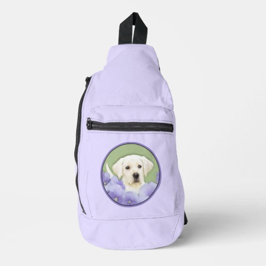 Labrador Retriever Puppy Painting Yellow Dog Art Crossbody Bag (Vorderseite)