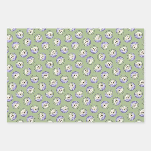 Labrador Retriever Puppy Painting Yellow Dog Art Geschenkpapier Set (Vorderseite 3)