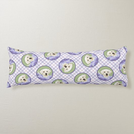 Labrador Retriever Puppy Painting Yellow Dog Art Seitenschläferkissen (Vorderseite)