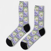 Labrador Retriever Puppy Painting Yellow Dog Art Socken (Linkes Detail)