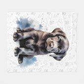 Labrador Retriever Puppy Paw Prints Dog Lover Fleecedecke (Vorderseite (Horizontal))
