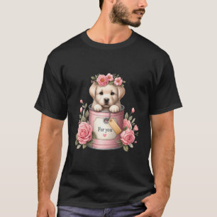 Labrador Retriever Puppy Pink Blume Bucket Gelb T-Shirt