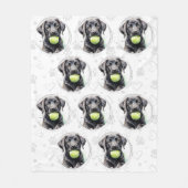 Labrador Retriever Puppy Tennis Ball Pattern Dog Fleecedecke (Vorderseite)